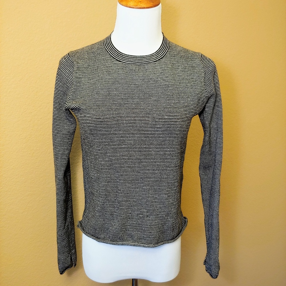 Zara Striped Long-Sleeve Knit Top